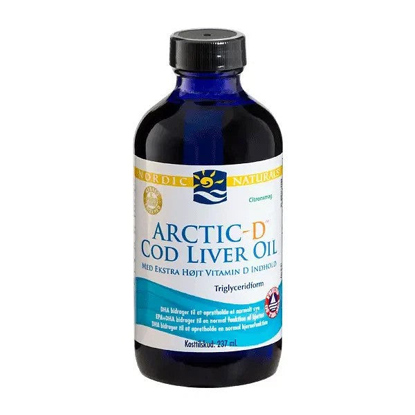 Nordic Naturals (Dānijas zīmols) Arctic - D mencu aknu eļļa, citronu garša – 237 ml.