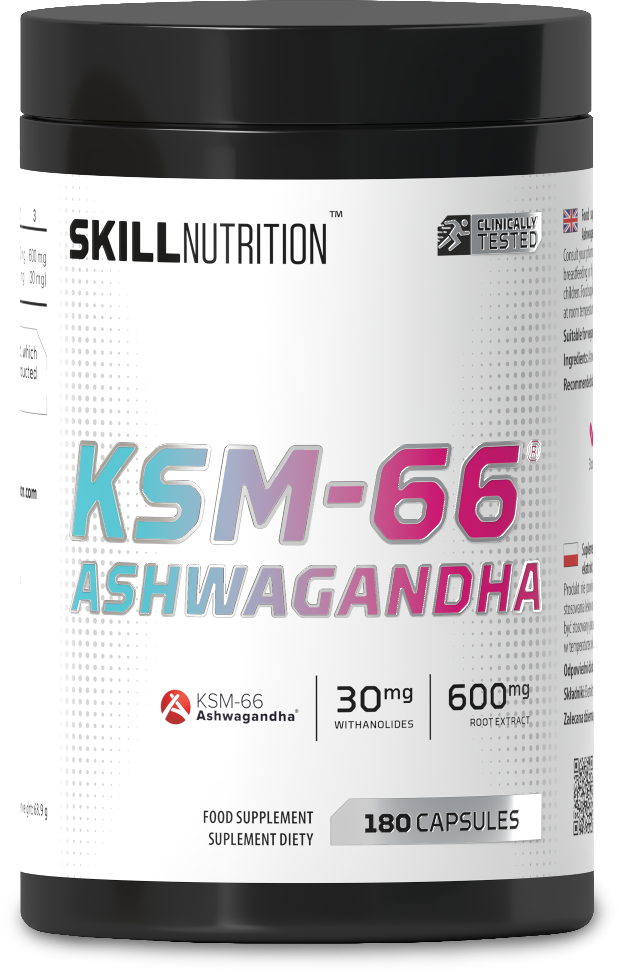 Skill Nutrition KSM - 66 Ashwagandha – 180 kapsulas