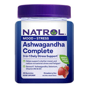 Natrol Ashwagandha Complete, zemeņu garšas Zen – 30 gumijas konfektes