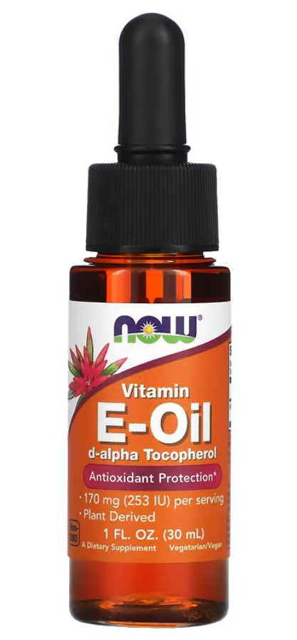 NOW Foods E vitamīna eļļa – 30 ml.