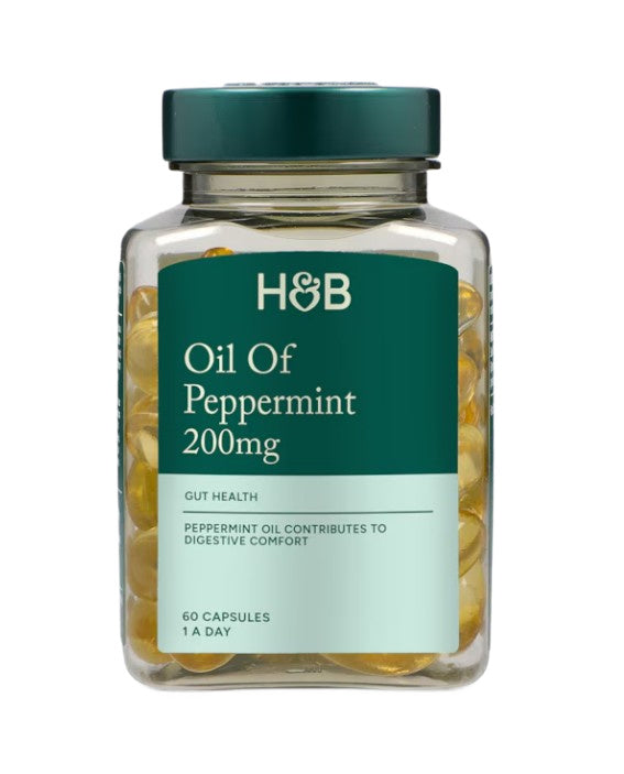 Holland & Barrett piparmētru eļļa, 200 mg — 60 kapsulas