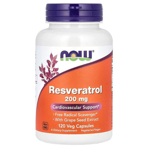 NOW Foods resveratrols, 200 mg – 120 kapsulas