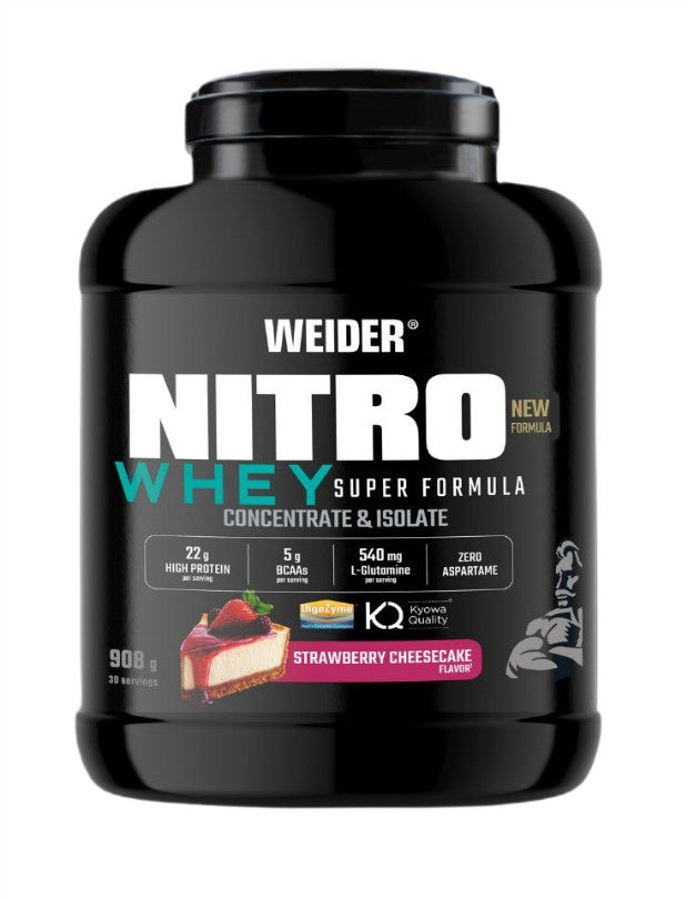 Weider Nitro Whey Super Formula, zemeņu siera kūka - 908g