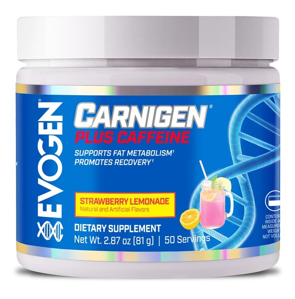 Evogen Carnigen Plus kofeīna garša zemeņu limonāde – 81 g