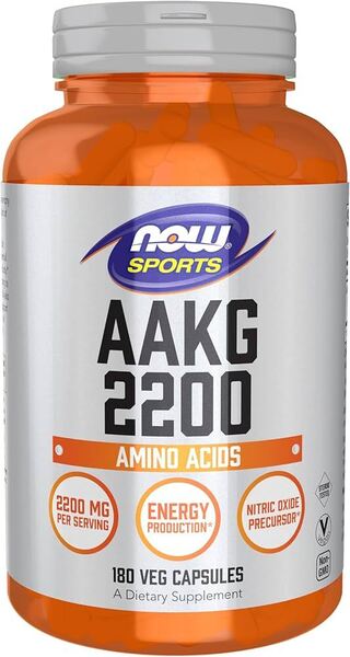 Produkto nuotrauka: NOW Foods AAKG 2200 - 180 kapsulių