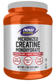 NOW Foods mikronizēts kreatīna monohidrāts — 1000 g