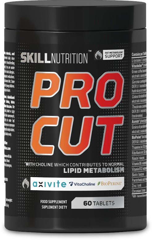 Skill Nutrition Pro Cut, tauku vielmaiņas atbalstam – 60 tabletes