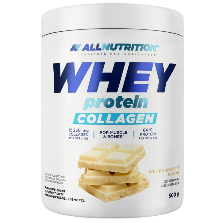 Allnutrition sūkalu olbaltumvielu kolagēns, baltā šokolāde - 500 g