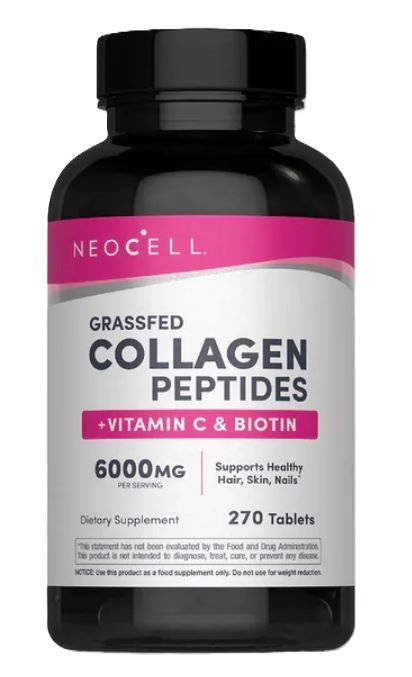 NeoCell zālē barotu liellopu kolagēna peptīdi + C vitamīns un biotīns – 270 tabletes