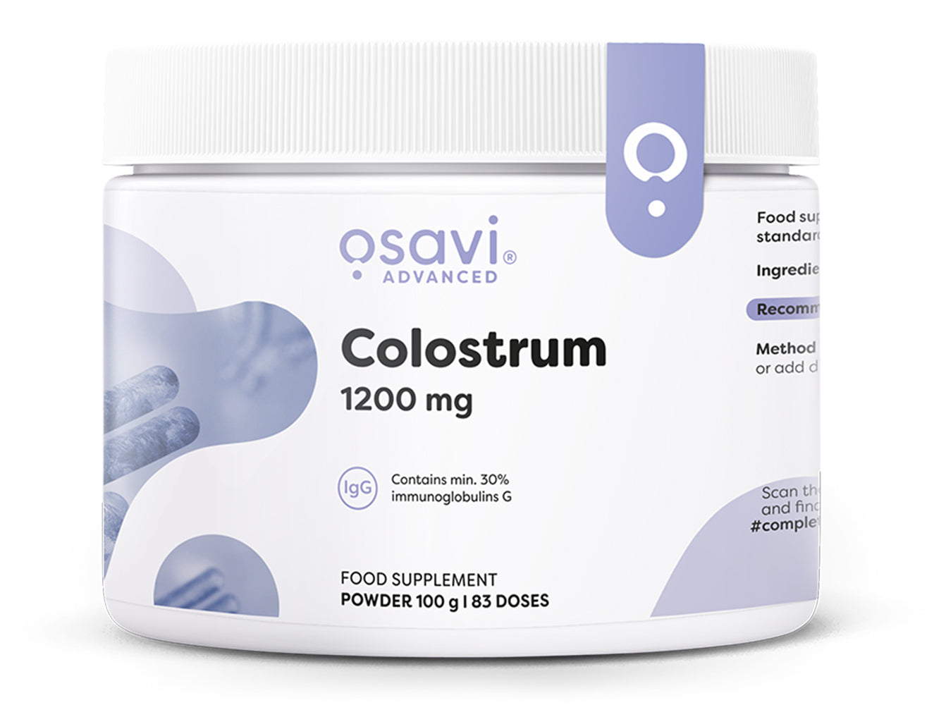 Produkto nuotrauka: Osavi Colostrum Powder, 1200mg - 100 g