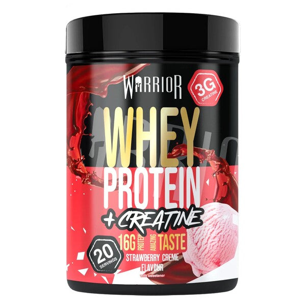 Warrior sūkalu proteīns + kreatīns, zemeņu krēms - 500 g