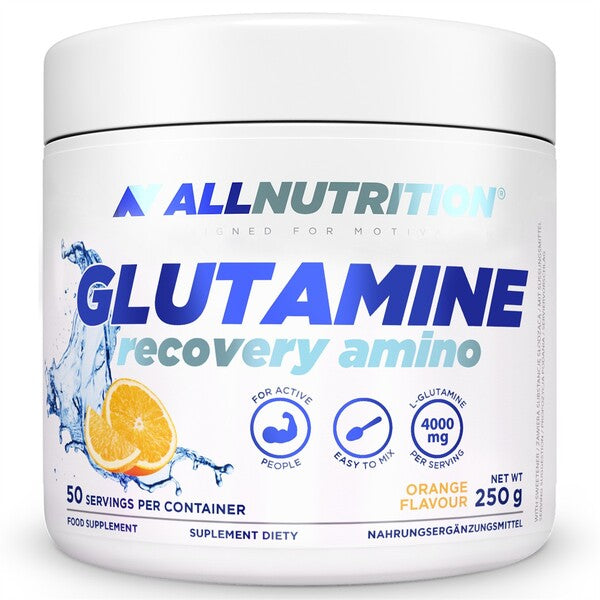 Allnutrition glutamīna atjaunojošās aminoskābes ar apelsīnu garšu – 250 g