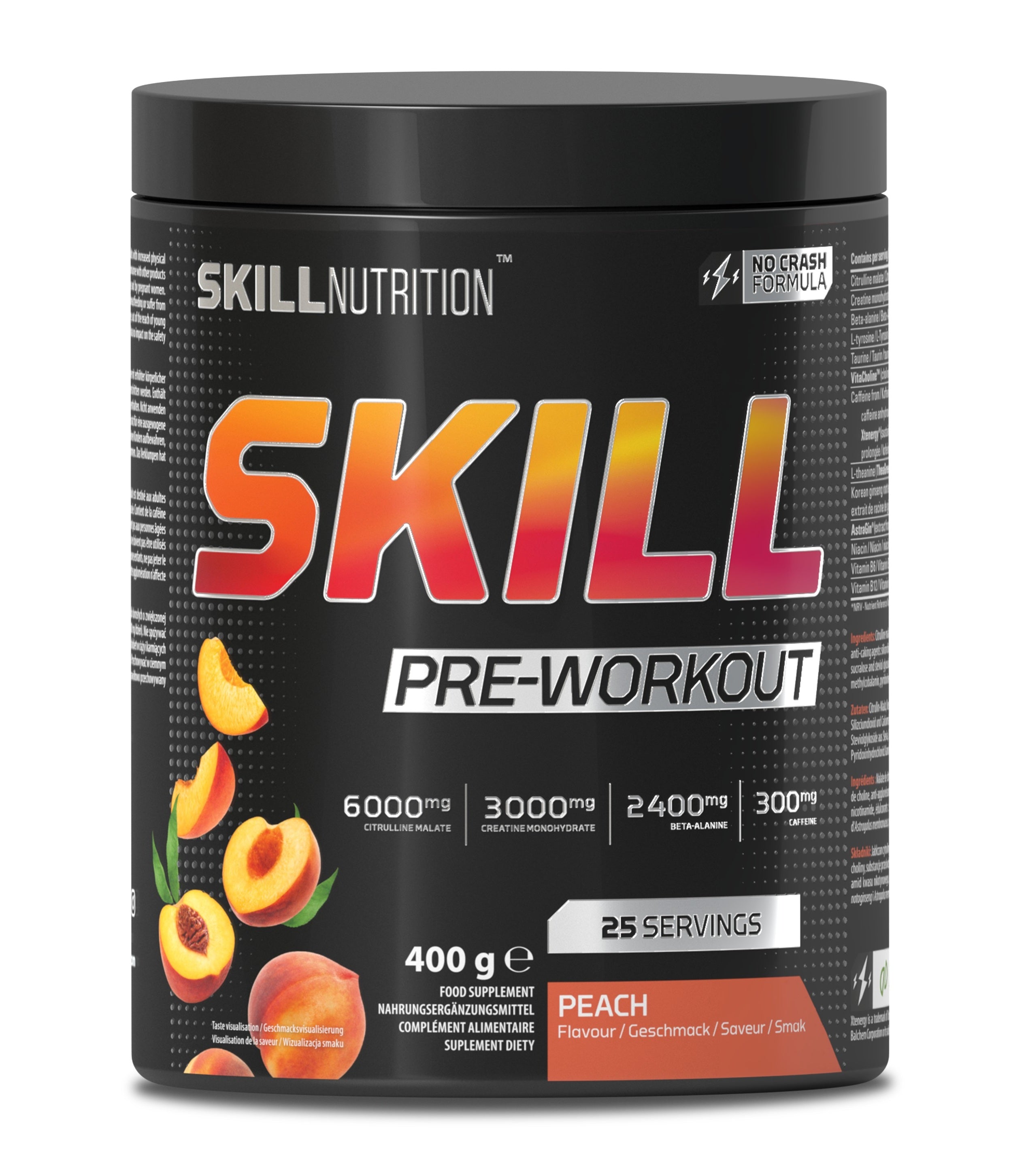 Skill Nutrition pirms treniņa persiku garša – 400 g