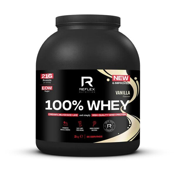 Reflex Nutrition 100 % sūkalu olbaltumvielu pulveris, vaniļas garša – 2000 g