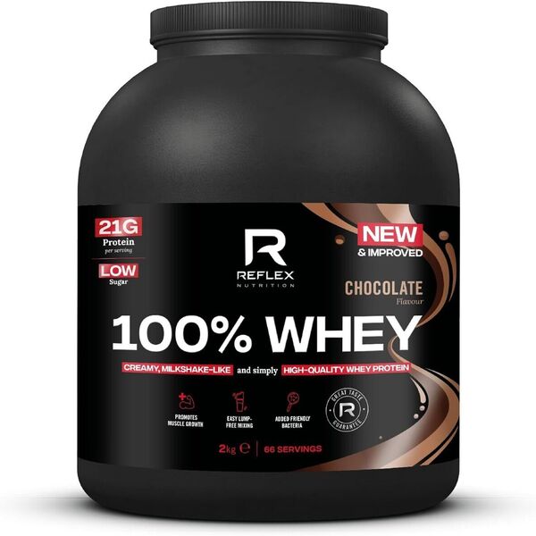 Reflex Nutrition 100% sūkalu olbaltumvielu pulveris, šokolādes garša – 2000 g