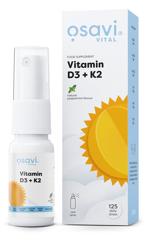Produkto nuotrauka: Osavi Vitamin D3 + K2 Oral Spray, Peppermint - 25 ml.