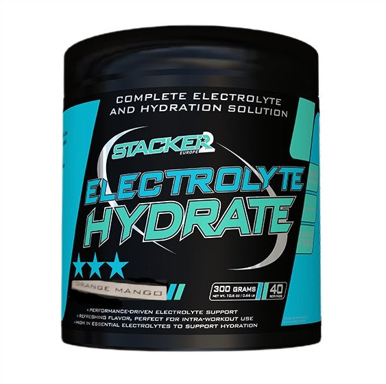 Stacker2 Europe elektrolītu hidrāts, apelsīnu un mango – 300 g