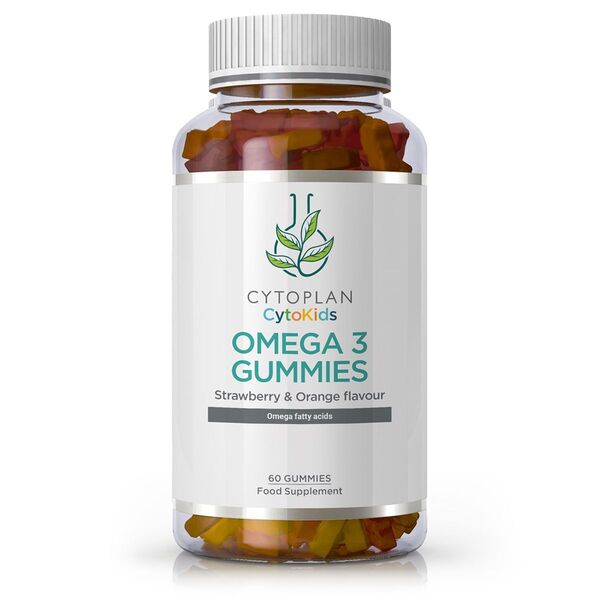 Cytoplan Kid's Omega 3 gumijas, zemeņu un apelsīnu garša – 60 gumijas
