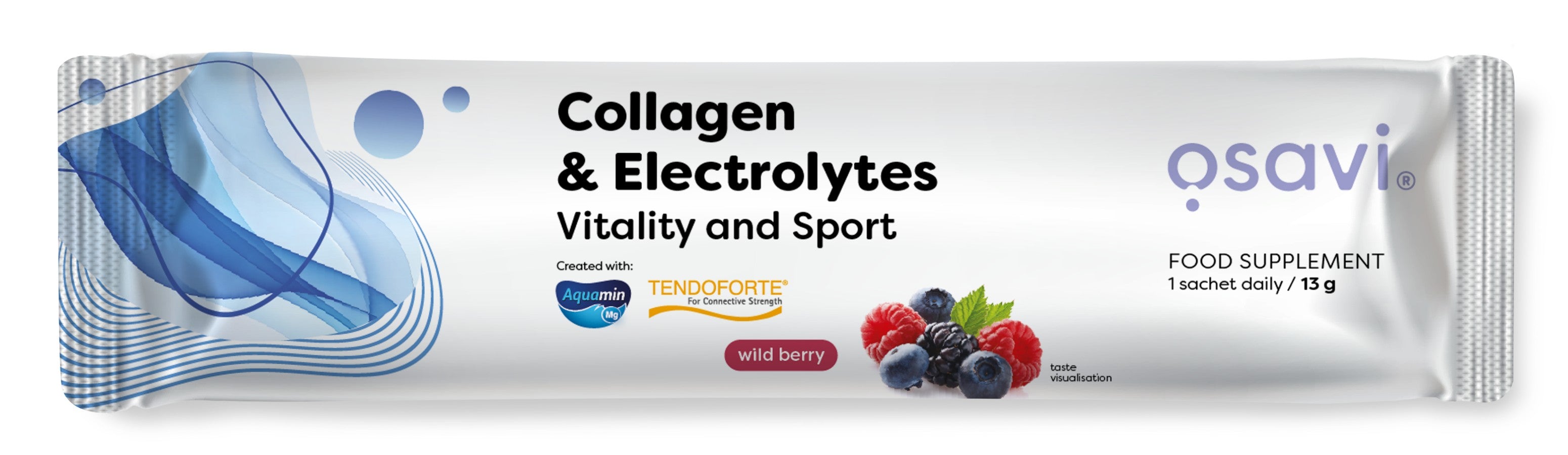 Produkto nuotrauka: Osavi Collagen Electrolytes Vitality and Sport, Wild Berry - 13 g (1 serving)