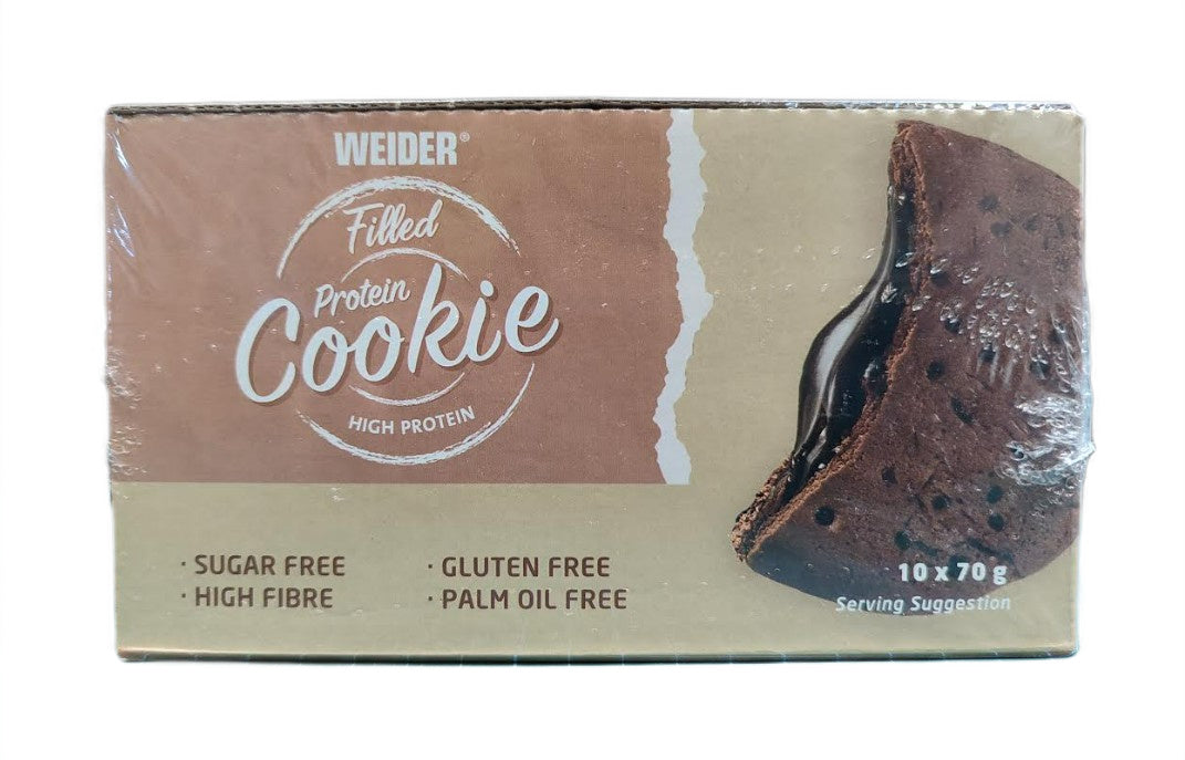 Weider pildītais proteīna cepums, trīskāršā šokolāde - 10 x 70 g