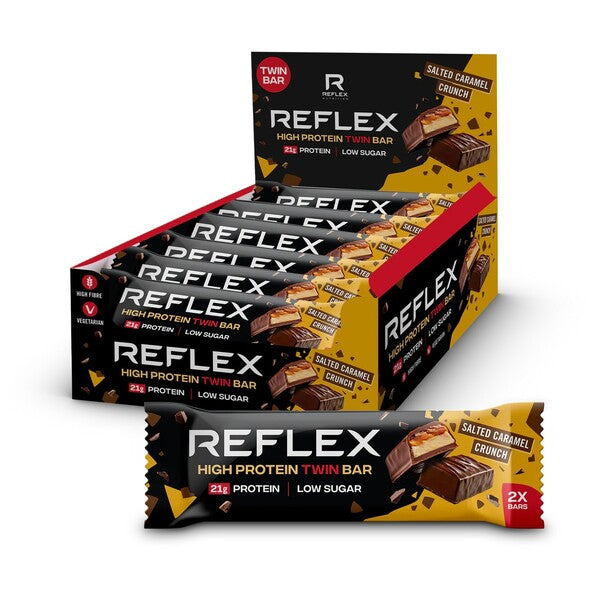 Reflex Nutrition proteīna batoniņš ar sālītas karameles garšas kraukšķiem – 12 x 60 g
