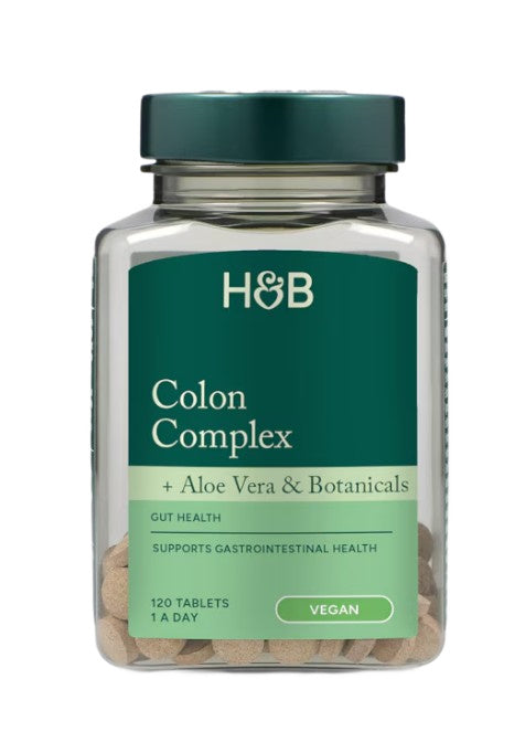Holland & Barrett resnās zarnas komplekss ar alveju un augu ekstraktiem – 120 tabletes