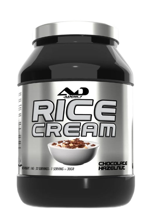 Addict Sport Nutrition rīsu krēms ar šokolādes un lazdu riekstu garšas piedevām – 1000 g