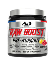 Addict Sport Nutrition Raw Boost pirms treniņa, aveņu un citronu garša – 300 g
