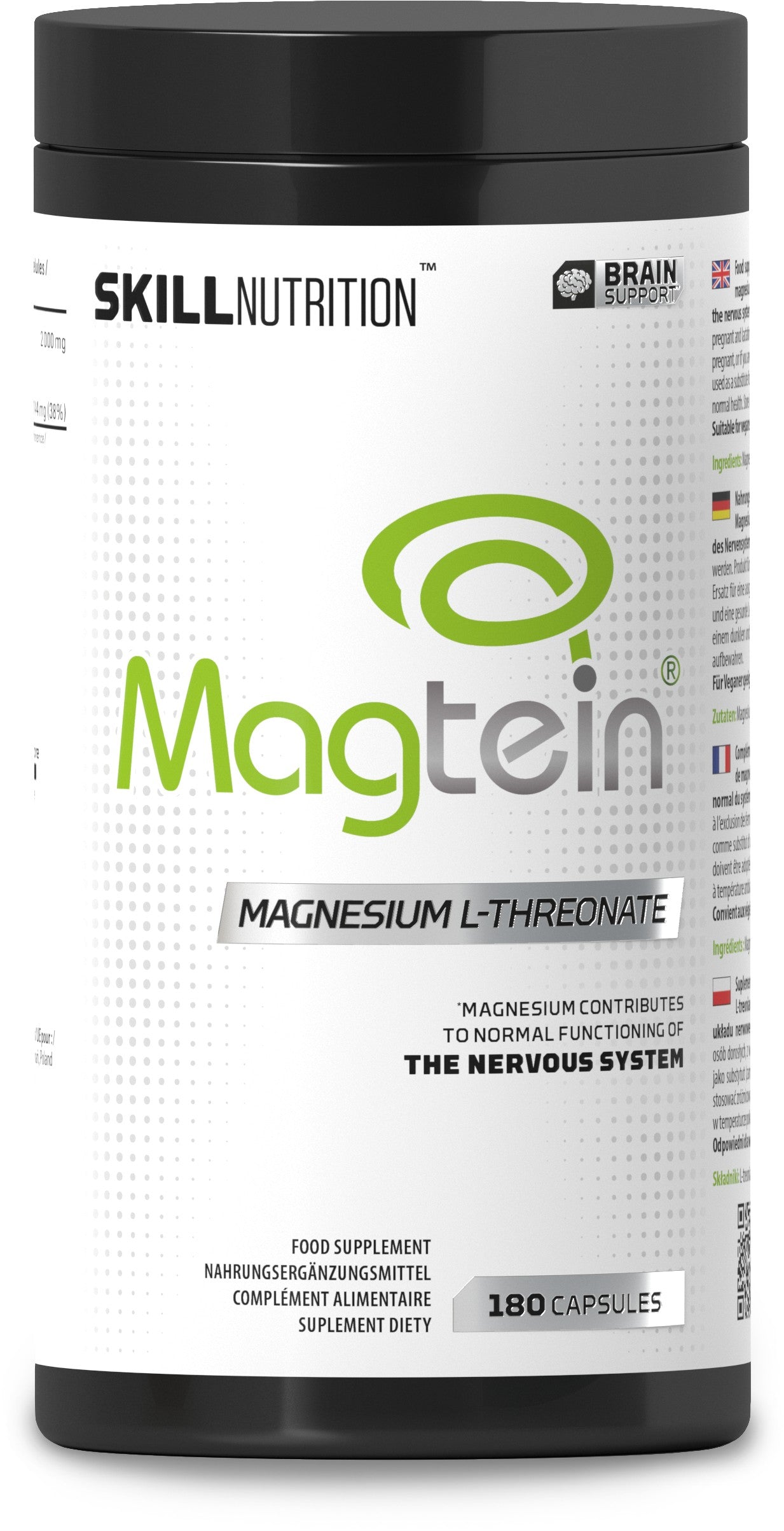 Skill Nutrition Magtein, magnija L-treonāts – 180 kapsulas