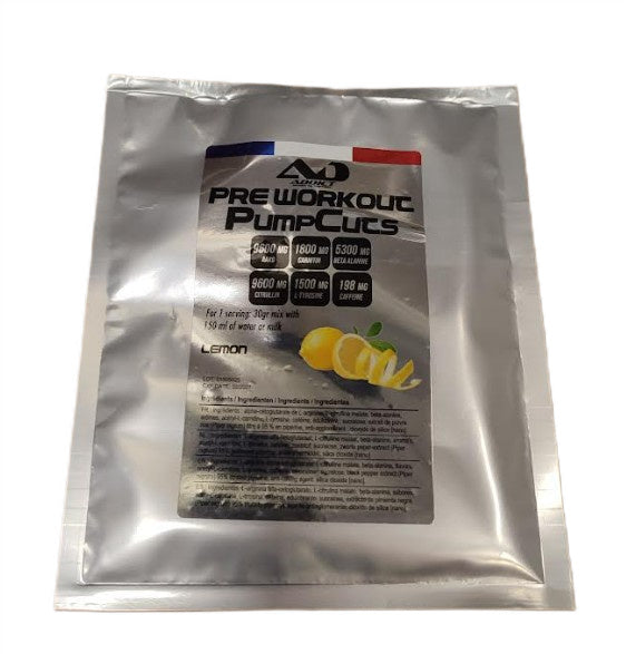 Addict Sport Nutrition pirms-treniņa batoniņi Pump Cuts ar citronu – 30 g (1 porcija)
