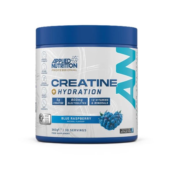 Applied Nutrition kreatīns + hidratācija, melleņu aveņu garša – 360 g