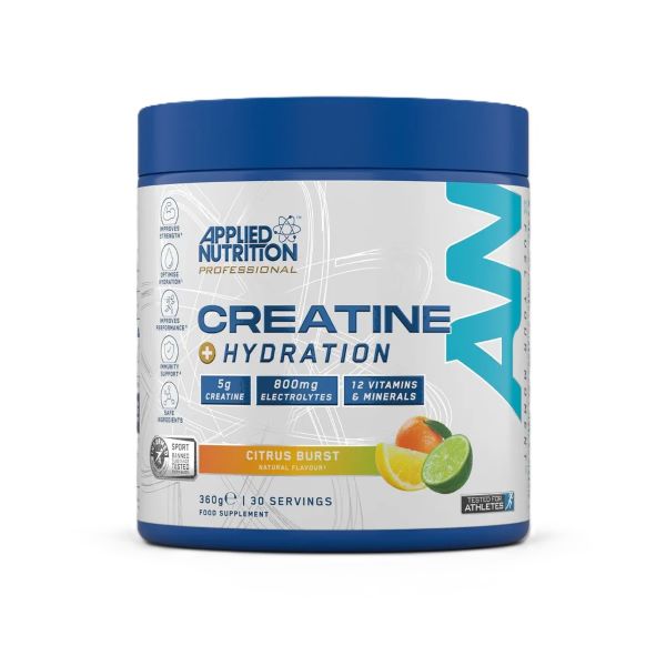 Applied Nutrition kreatīns + hidratācija, citrusaugļu garša – 360 g