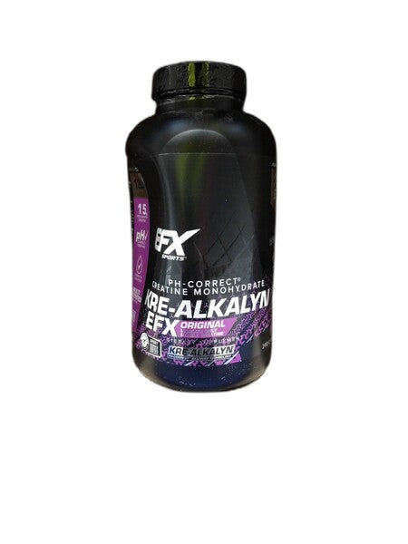 EFX Sports Kre-Alkalyn EFX (caurspīdīgas kapsulas) - 240 kapsulas (bojāts un iespiests iepakojums)