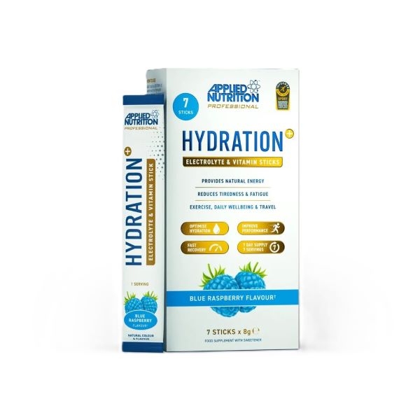 Applied Nutrition hidratācijas + elektrolītu un vitamīnu pulvera paciņas, zilās avenes - 7 x 8 g