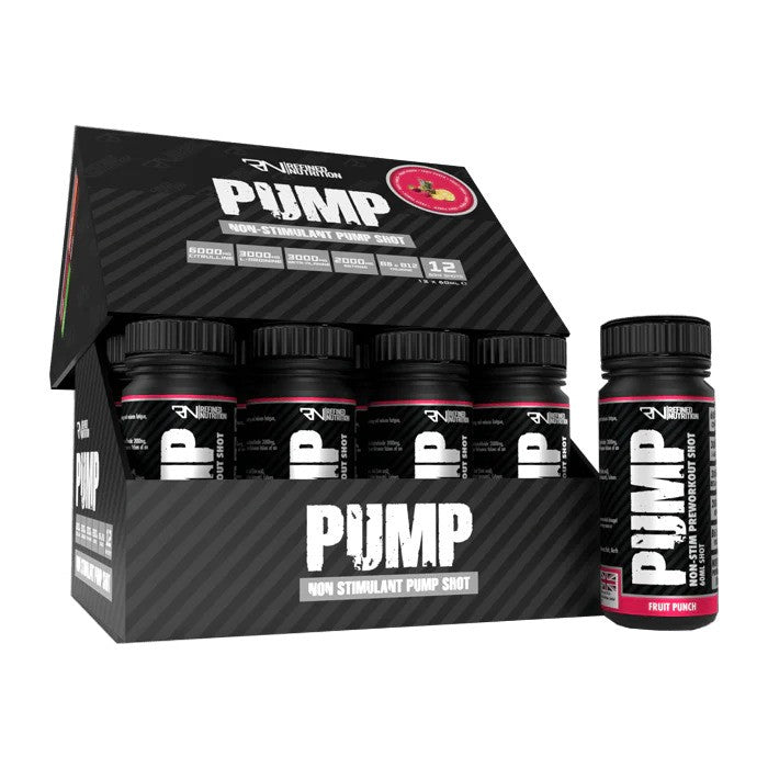 Refined Nutrition Pump nestimulējošs šots ar augļu punšu — 12 x 60 ml.