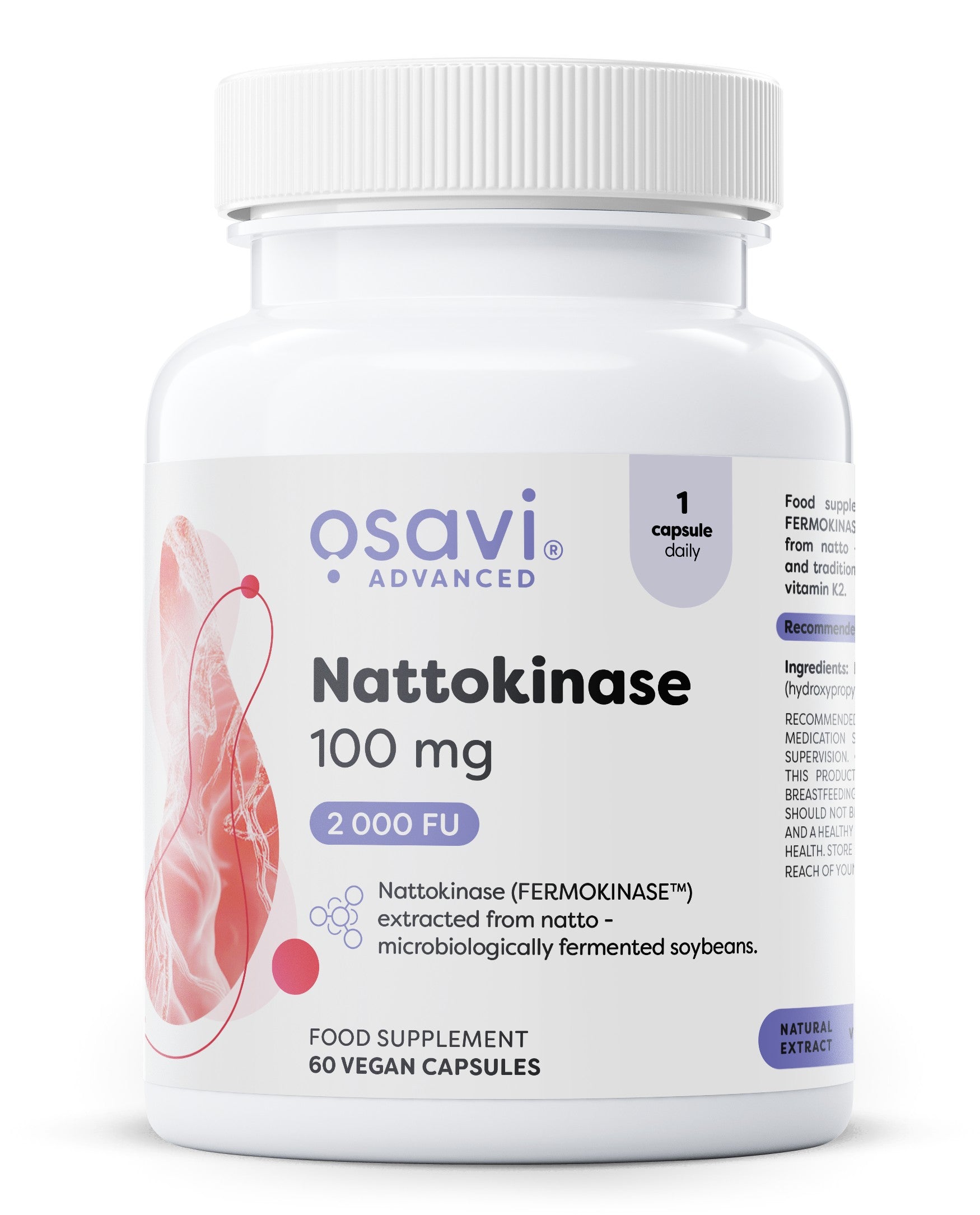 Produkto nuotrauka: Osavi Nattokinase, 100mg - 60 vegan caps