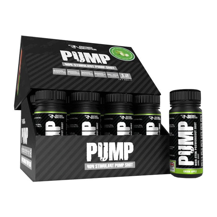 Refined Nutrition Pump nestimulējošais šots, zaļais ābols – 12 x 60 ml.