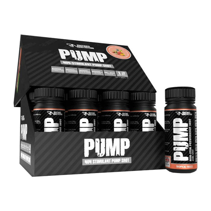 Refined Nutrition Pump nestimulējoša deva, Tropical Freeze – 12 x 60 ml.