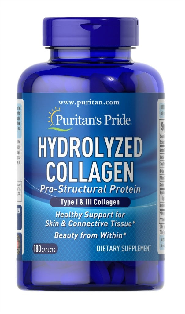 Puritan's Pride hidrolizētais kolagēns – 180 kapsulas