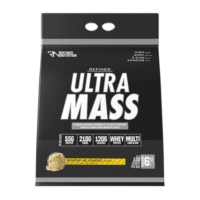 Refined Nutrition Ultra Mass, banānu piena kokteilis – 6000 g