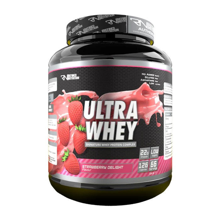 Refined Nutrition Rafinēta uztura Ultra sūkalu pulveris, zemeņu garša — 2000 g