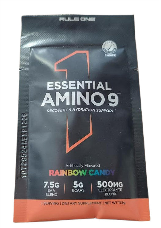 Rule One Essential Amino 9, varavīksnes konfekšu garša – 11,5 g (1 porcija)