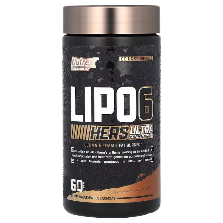 Nutrex Lipo - 6 Black Hers īpaši koncentrēts ar kofeīnu – 60 kapsulas