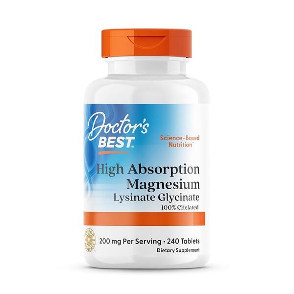 Doctor's Best augstas absorbcijas magnijs, 200 mg – 240 tabletes