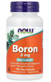 NOW Foods bors, 3 mg – 100 kapsulas