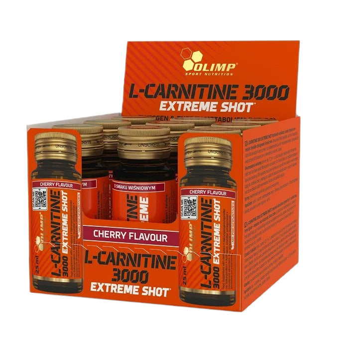 Olimp Nutrition L-karnitīns 3000 Extreme Shot, ķiršu garša - 9 x 25 ml.