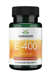 Swanson E - 400 E vitamīns, 400 SV – 60 želejas kapsulas