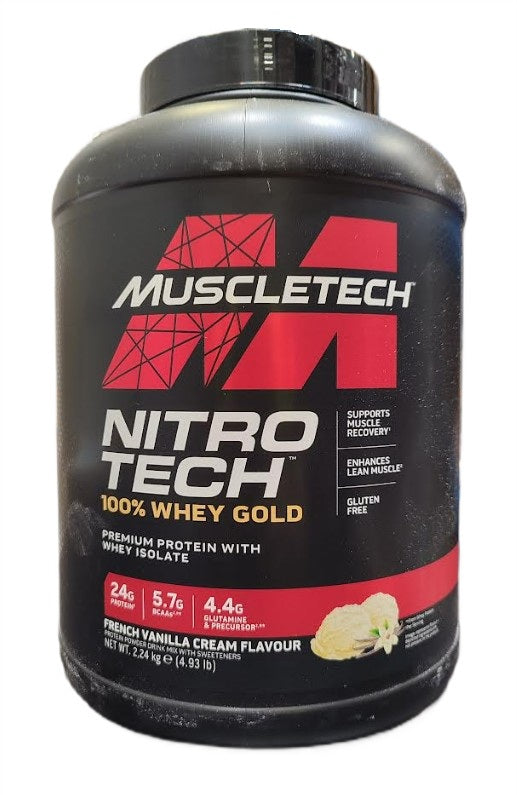 MuscleTech Nitro-Tech 100% Whey Gold, franču vaniļas krēma garša – 2240 g