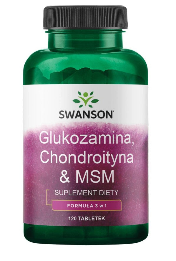Swanson Glikozamīns, Hondroitīns un MSM, 750 mg – 120 tabletes