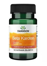 Swanson Beta Karotīns (A Vitamīns), 10 000 SV – 100 želejas kapsulas
